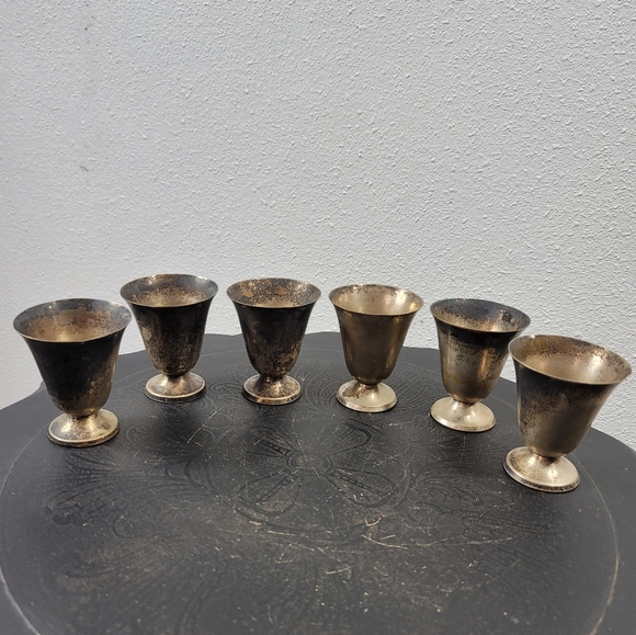Vintage Set 6 EPNS Silver Plate Cups #4527 - Picture 1 of 11
